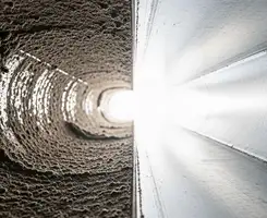 air duct cleaning services showing interior duct system inspection and cleaning in Bellevue, WA